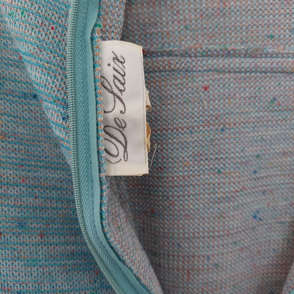 Vintage De Laix Aqua and Peach Knit Dress - Picture 8 of 9
